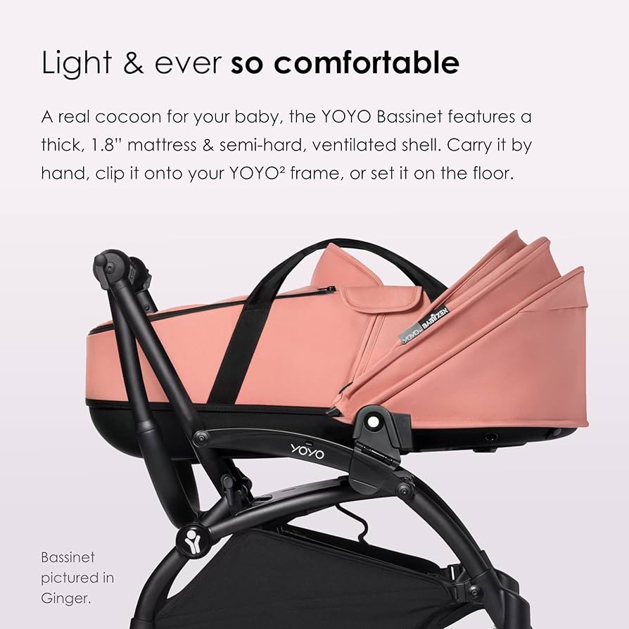 Amazon.com : BABYZEN YOYO2 White Frame + Peppermint Bassinet